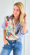 Pre Auth - L'uccello Italian Blouse-110 Long Sleeve Tops-Italianissimo-Coastal Bloom Boutique, find the trendiest versions of the popular styles and looks Located in Indialantic, FL