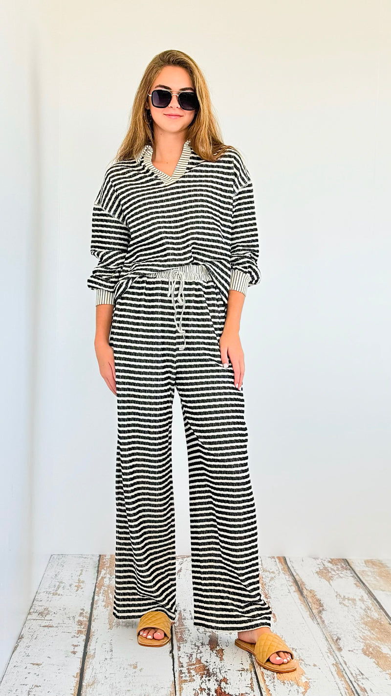 Knitted Striped Pants - Black-170 Bottoms-Fantastic Fawn-Coastal Bloom Boutique, find the trendiest versions of the popular styles and looks Located in Indialantic, FL