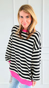 Playful Striped Top-130 Long Sleeve Tops-BucketList-Coastal Bloom Boutique, find the trendiest versions of the popular styles and looks Located in Indialantic, FL