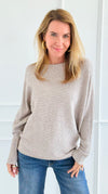 Ribbed Italian Pullover- Mocha-140 Sweaters-Italianissimo-Coastal Bloom Boutique, find the trendiest versions of the popular styles and looks Located in Indialantic, FL