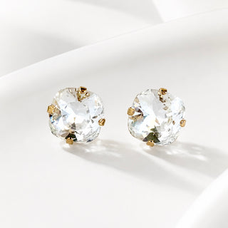 Square Cushion Stud Earrings - Clear - Katora