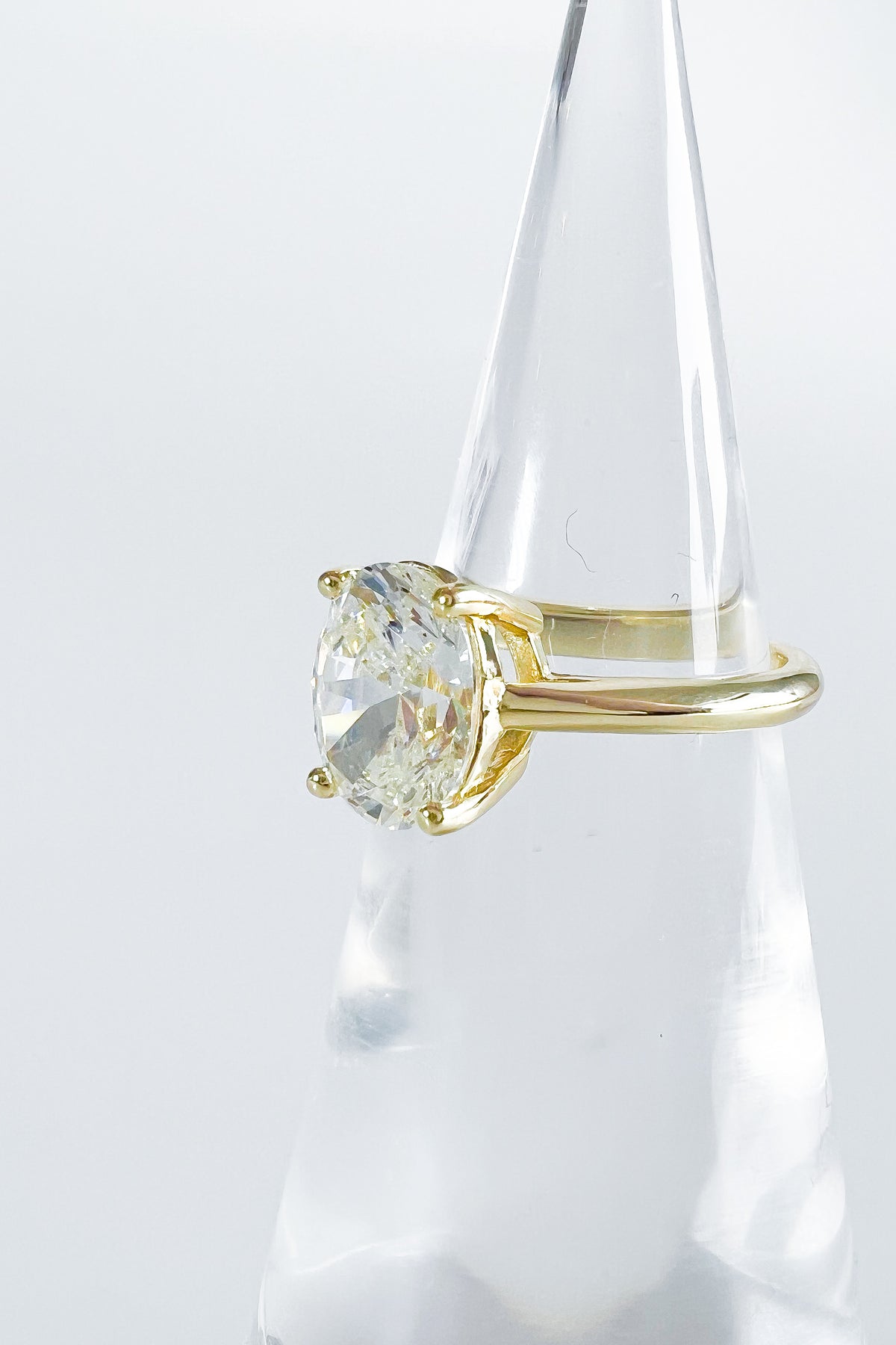 Sterling Silver Asscher Clear Oval Ring - Gold-230 Jewelry-NYC-Coastal Bloom Boutique, find the trendiest versions of the popular styles and looks Located in Indialantic, FL