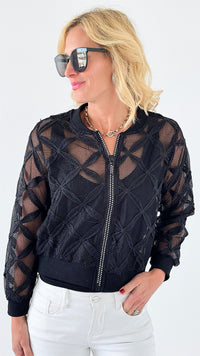 Noir Texture Statement Jacket - Black-160 Jackets-L MASSIMO-Coastal Bloom Boutique, find the trendiest versions of the popular styles and looks Located in Indialantic, FL