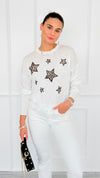 Star Wild Long Sleeve Top- White-110 Long Sleeve Tops-V SKY-Coastal Bloom Boutique, find the trendiest versions of the popular styles and looks Located in Indialantic, FL
