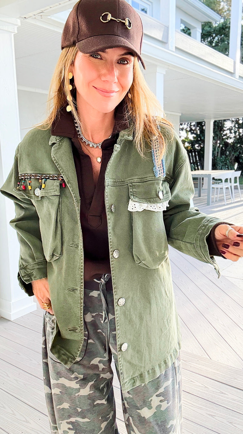 Decorative Duty Jacket-160 Jackets-V SKY-Coastal Bloom Boutique, find the trendiest versions of the popular styles and looks Located in Indialantic, FL