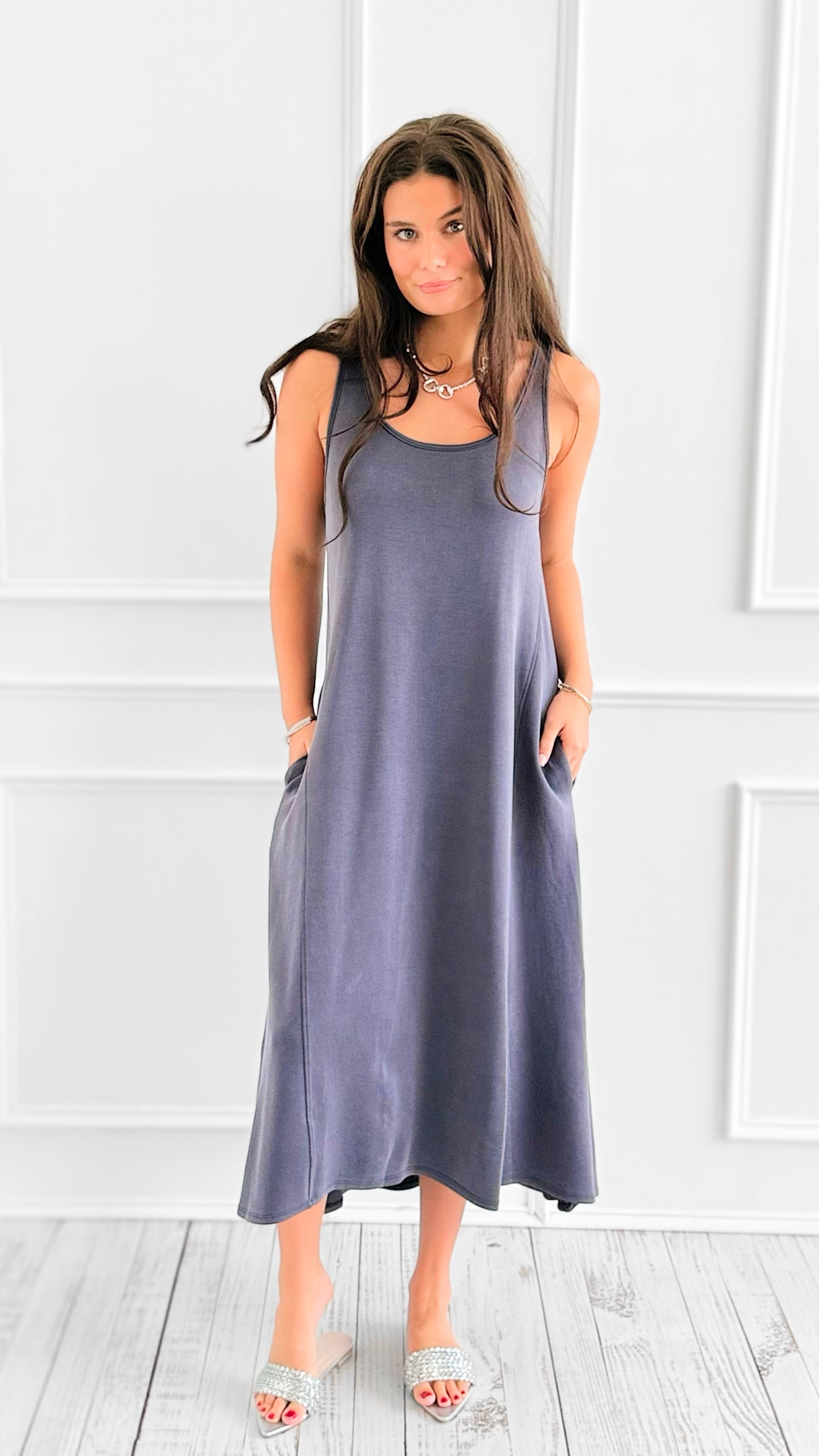 Relaxed Fit Scuba Maxi Dress-200 Dresses/Jumpsuits/Rompers-Charlotte Avery-Coastal Bloom Boutique, find the trendiest versions of the popular styles and looks Located in Indialantic, FL