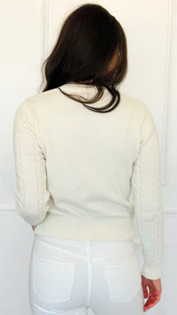 Crimson Gallop Cable Cardigan-Cream-150 Cardigan Layers-Blu Pepper-Coastal Bloom Boutique, find the trendiest versions of the popular styles and looks Located in Indialantic, FL
