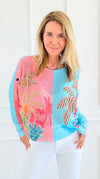 Tropic Pop Italian St Tropez Sweater-140 Sweaters-SORPRESA-Coastal Bloom Boutique, find the trendiest versions of the popular styles and looks Located in Indialantic, FL
