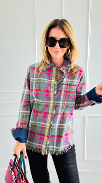 PRE ORDER Cape Cod Flannel Top-110 Long Sleeve Tops-Dizzy Lizzie-Coastal Bloom Boutique, find the trendiest versions of the popular styles and looks Located in Indialantic, FL