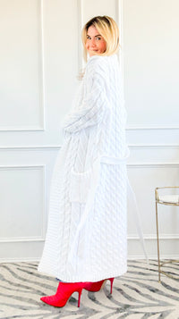 Wrapped in Cable Confidence Cardigan - White