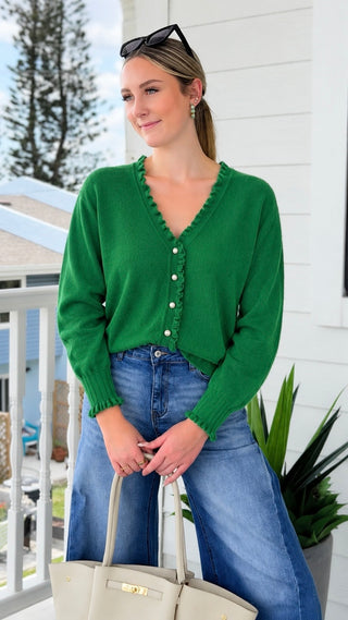 Pearl Ruffle Cardigan