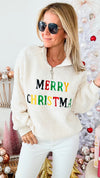 Comfy Sherpa Christmas Half Zip Sweatshirt-130 Long sleeve top-BIBI-Coastal Bloom Boutique, find the trendiest versions of the popular styles and looks Located in Indialantic, FL