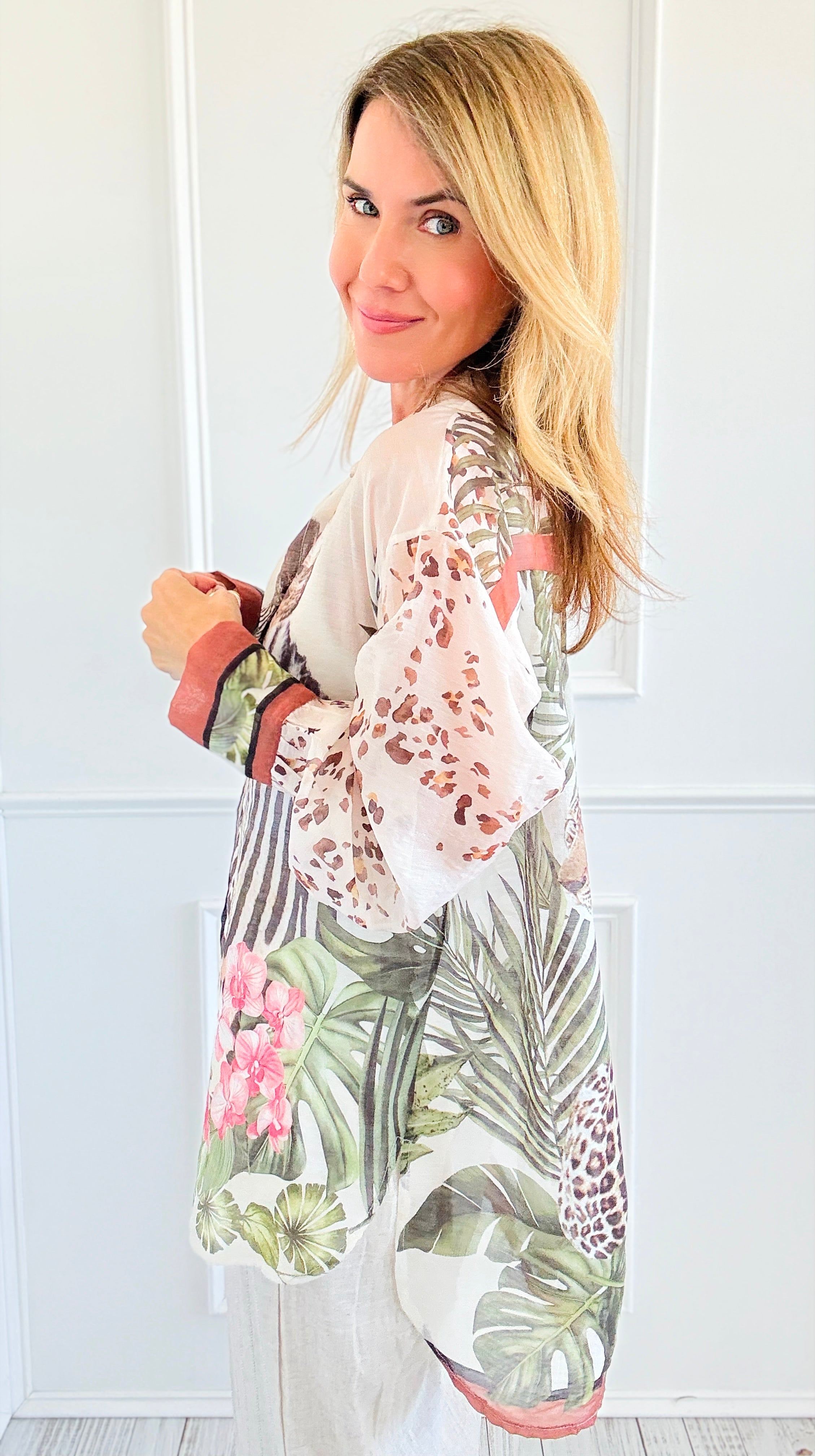 Safari Luxe Italian Blouse-130 Long Sleeve Set-Italianissimo-Coastal Bloom Boutique, find the trendiest versions of the popular styles and looks Located in Indialantic, FL