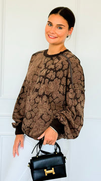 Paw Prism Italian Sweatshirt-Espresso-130 Long Sleeve Tops-Italianissimo-Coastal Bloom Boutique, find the trendiest versions of the popular styles and looks Located in Indialantic, FL