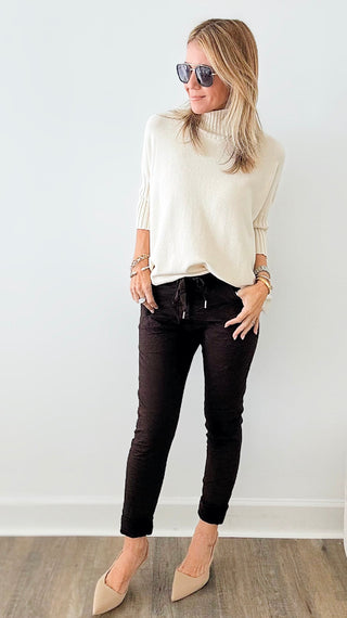 Love Endures Italian Jogger - Chocolate-180 Joggers-Italianissimo-Coastal Bloom Boutique, find the trendiest versions of the popular styles and looks Located in Indialantic, FL