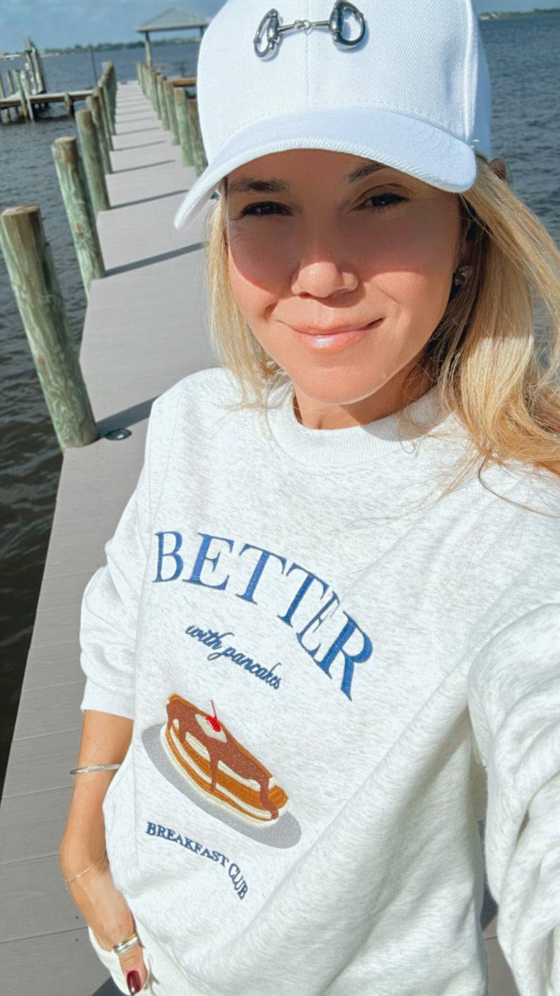 Breakfast Club Crewneck Sweatshirt-110 Long Sleeve Tops-Gilli-Coastal Bloom Boutique, find the trendiest versions of the popular styles and looks Located in Indialantic, FL