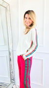 Rainbow Pop Knit Sweater - Cream-140 Sweaters-JODIFL-Coastal Bloom Boutique, find the trendiest versions of the popular styles and looks Located in Indialantic, FL