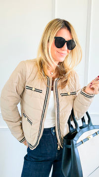 Braided Bliss Jacket-Beige-160 Jackets-V SKY-Coastal Bloom Boutique, find the trendiest versions of the popular styles and looks Located in Indialantic, FL