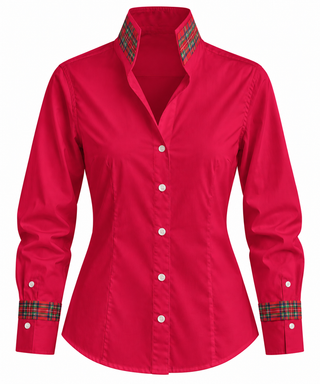 CB Custom - Holiday Tartan Sutton Italian Blouse - Red