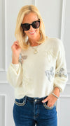 Take A Bow Sweater - Ivory-140 Sweaters-Dreamers-Coastal Bloom Boutique, find the trendiest versions of the popular styles and looks Located in Indialantic, FL