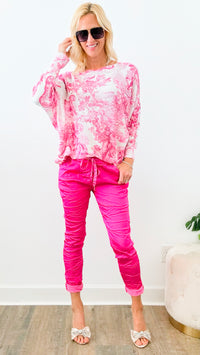 Italian Wish List Moonlit Jogger - Fuchsia-180 Joggers-Italianissimo/ venti6-Coastal Bloom Boutique, find the trendiest versions of the popular styles and looks Located in Indialantic, FL