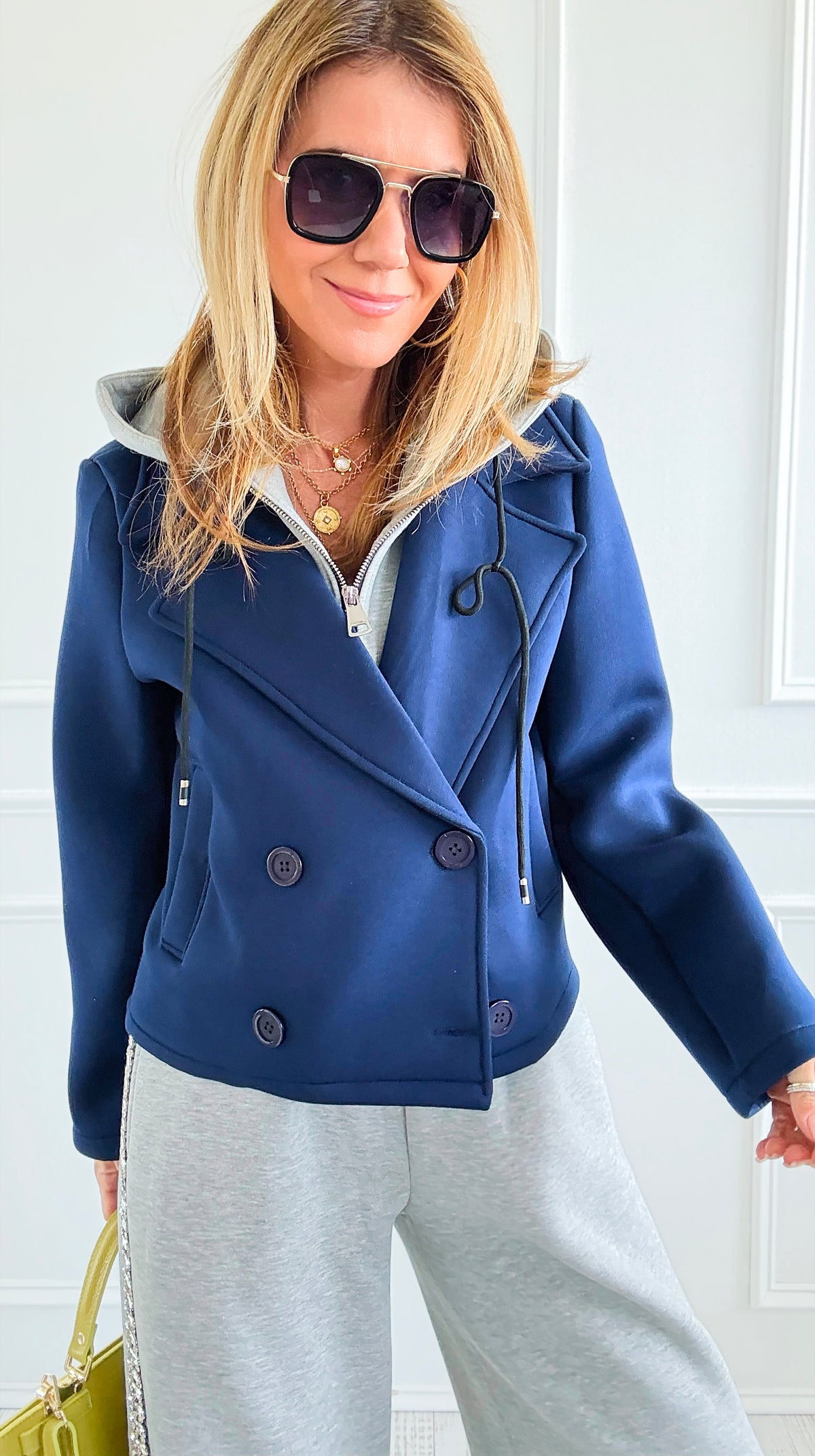 Italian Portofino Peacoat-Navy-160 Jackets-BONITO SRL-Coastal Bloom Boutique, find the trendiest versions of the popular styles and looks Located in Indialantic, FL