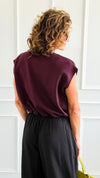 Chic Italian Zip Vest- Burgundy-100 Sleeveless Tops-MAY MODA-Coastal Bloom Boutique, find the trendiest versions of the popular styles and looks Located in Indialantic, FL