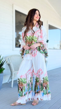 Exotic Jungle Pleated Italian Set - Off White