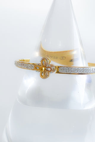 Stainless Steel Flower Micropave Bracelet-230 Jewelry-NYC-Coastal Bloom Boutique, find the trendiest versions of the popular styles and looks Located in Indialantic, FL