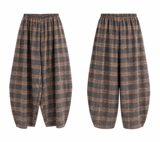 Heritage Check Plaid Barrel Italian Pants