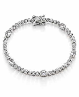 Sterling Silver Oval Station Bracelet