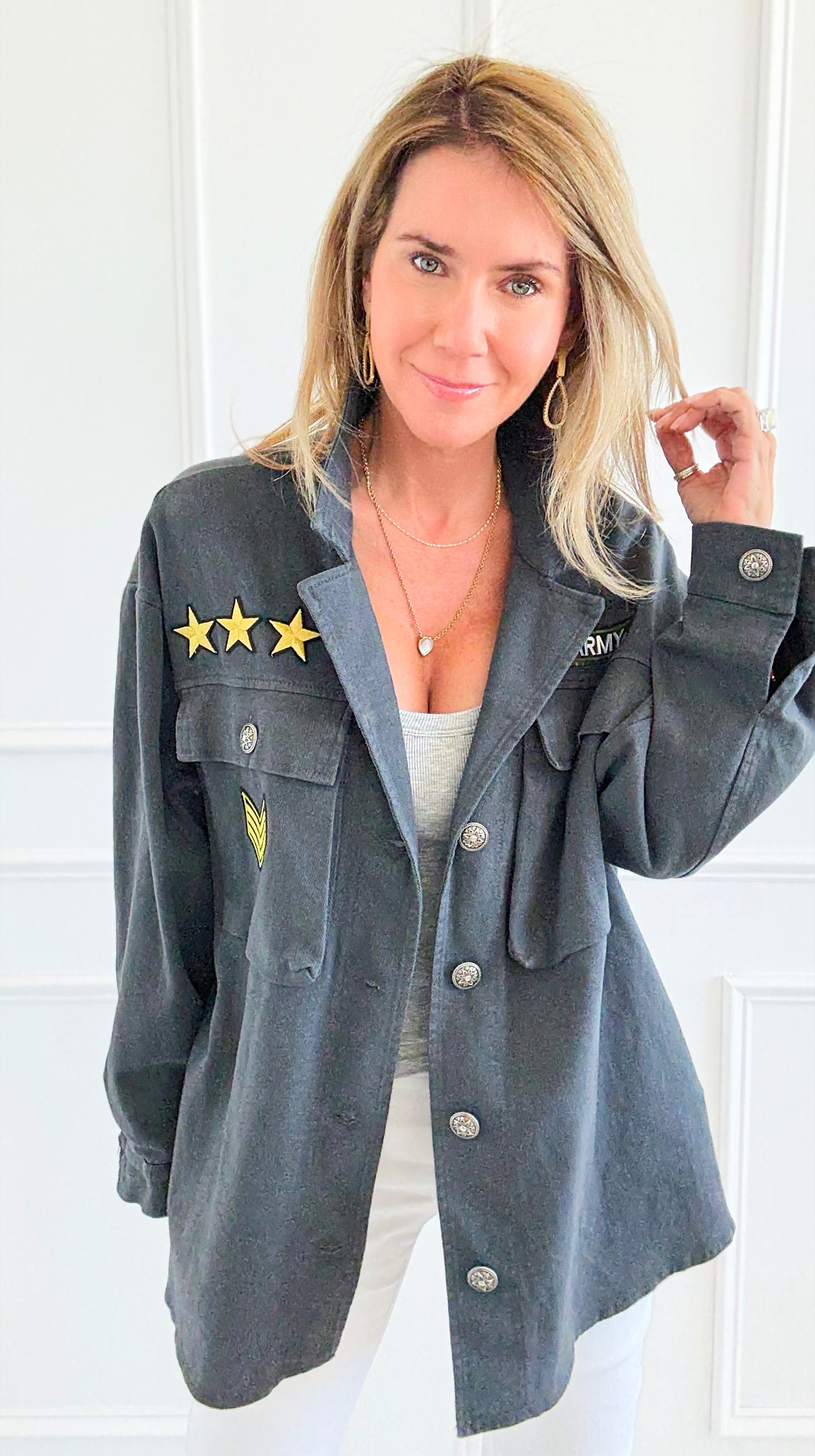 Ranked-Up Italian Jacket- Dark Gray-160 Jackets-V SKY-Coastal Bloom Boutique, find the trendiest versions of the popular styles and looks Located in Indialantic, FL