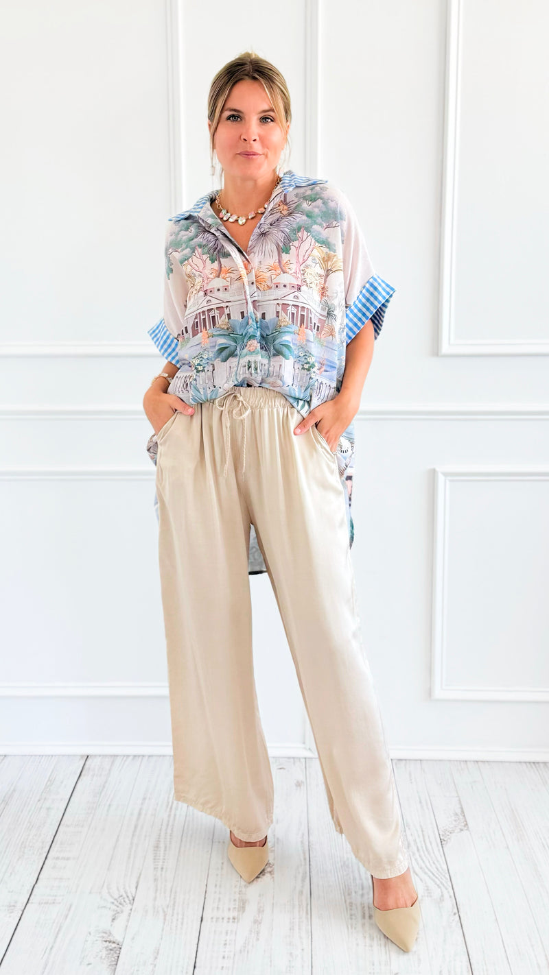 Chic & Relaxed Italian Pant- Beige-100 Pants-PROFITER-Coastal Bloom Boutique, find the trendiest versions of the popular styles and looks Located in Indialantic, FL