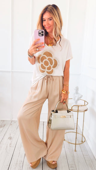 Luminous Ease Lounge Italian Pant - Beige