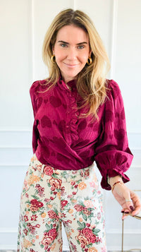 Heartfelt Ruffle Button Down Top