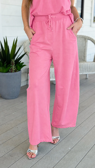Alys French Terry Italian Pant- Pink