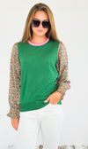 Fiesta Bloom Sweater-110 Short Sleeve Tops-THML-Coastal Bloom Boutique, find the trendiest versions of the popular styles and looks Located in Indialantic, FL