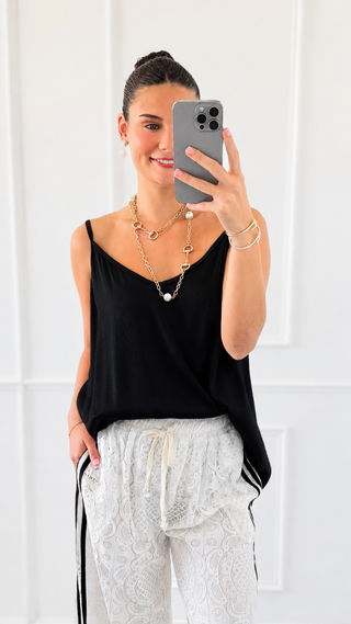 City Lights Italian Tank Top - Black