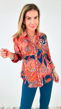 Saddle Button Down Shirt-130 Long Sleeve Tops-Gretchen Scott-Coastal Bloom Boutique, find the trendiest versions of the popular styles and looks Located in Indialantic, FL