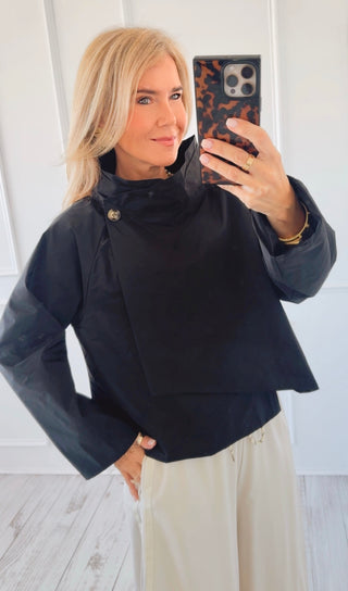 Chic Italian Kaleidoscope Jacket- Black