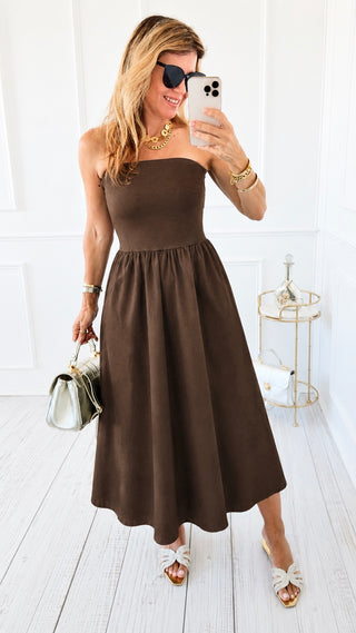 Midnight Silhouette Dress - Brown