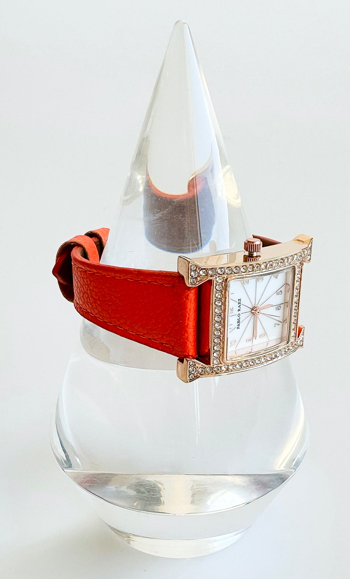 Hotmes CZ Leather Watch - Orange-260 Other Accessories-Chasing Bandits-Coastal Bloom Boutique, find the trendiest versions of the popular styles and looks Located in Indialantic, FL