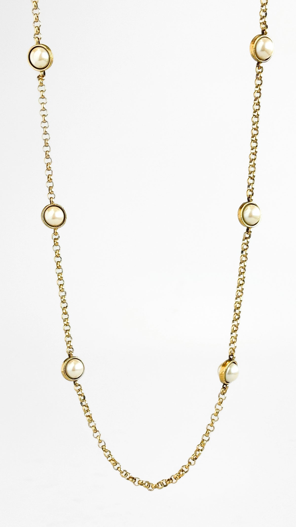 Pearl Station Long Necklace-230 Jewelry-YOCHI-Coastal Bloom Boutique, find the trendiest versions of the popular styles and looks Located in Indialantic, FL