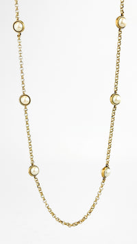 Pearl Station Long Necklace-230 Jewelry-YOCHI-Coastal Bloom Boutique, find the trendiest versions of the popular styles and looks Located in Indialantic, FL