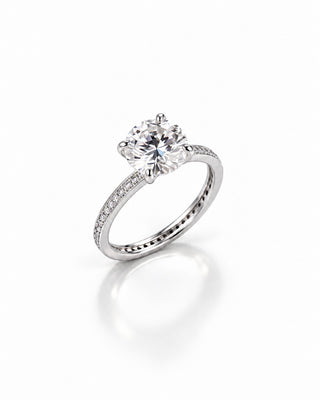 Sterling Silver Solitaire Moissanite Ring