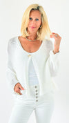 Coastal Breeze Knit Italian Cardigan - White-150 Cardigans/Layers-Italianissimo-Coastal Bloom Boutique, find the trendiest versions of the popular styles and looks Located in Indialantic, FL