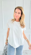 Laidback Luxe Short Sleeve Top-110 Short Sleeve Tops-Blu Pepper-Coastal Bloom Boutique, find the trendiest versions of the popular styles and looks Located in Indialantic, FL