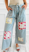 Storybook Stroll Patchwork Pants-170 Bottoms/Shorts-POL-Coastal Bloom Boutique, find the trendiest versions of the popular styles and looks Located in Indialantic, FL