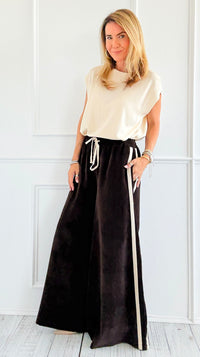 Tracked Threads Italian Palazzo- Chocolate-100 Pants-AZUL MONACO-Coastal Bloom Boutique, find the trendiest versions of the popular styles and looks Located in Indialantic, FL