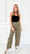 Leopard Printed Twill Pants-Taupe-170 Bottoms-JODIFL-Coastal Bloom Boutique, find the trendiest versions of the popular styles and looks Located in Indialantic, FL